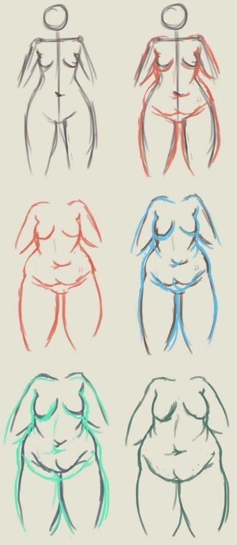 Thick Body Drawing, Body Type Drawing, Body Positivity Art, Plus Size Art, Body Drawing Tutorial, Body Reference Drawing, Body Drawing, Anatomy Art, Art Poses