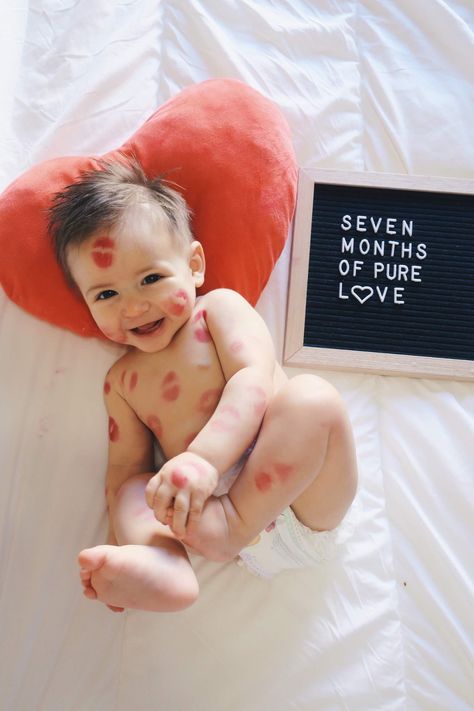 4 Month Baby Valentines Photoshoot, Valentine Milestone Pictures Boy, 7 Month Valentine Photos, 5 Month Old Photo Ideas, 8 Month Baby Valentines Photoshoot, 10 Month Old Valentines Day Pictures, Baby February Photo Ideas, Baby Vday Shoot, 1 Month Valentine Pictures