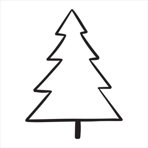 vector drawing in the style of doodle. Christmas tree. simple drawing of an abstract Christmas tree. Tree Simple Drawing, Simple Christmas Tree Drawing, Christmas Scene Drawing, Christmas Tree Simple, Christmas Tree Sketch, Pink Xmas Tree, Tree Drawing Simple, Abstract Christmas Tree, Easy Christmas Drawings