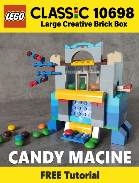 This MOC is an Alternate Build of LEGO classic set series 10698 Large Creative Brick Box. On my YouTube channel you will find a easy free video instruction on how to make Candy Machine. You can put dragee tic tac, m&m, skittles or any other smallest food. Build your small candy vending machine! DIY LEGO models! Want more ideas for set lego classic 10698? Subscribe to the Youtube channel LEGOidea. Did you like my custom? Give me a "Like"! Have fun building! Lego 10698 Ideas, Lego Vending Machine, Lego Directions, Lego 10698, Lego Candy Machine, Candy Vending Machine, Lego Storage Organization, Lego Tutorials, Lego Food