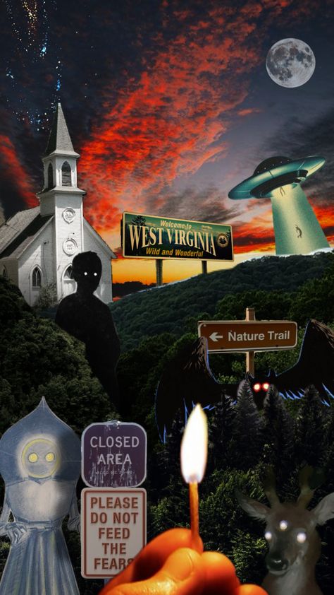 west virginia cryptids #cryptidwallpaper #cryptidwallpaper #shufflesfyp #collageart Nature Trail, West Virginia, Virginia, Wonder, Nature