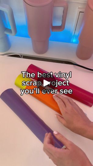 186K views · 2.8K reactions | ♻️✨ Don’t let your scrap vinyl go to waste! Here’s how to turn those leftovers into a super cute tumbler design. 🌟Quick, easy, and perfect for any vibe! 🌈Show off your scrap vinyl creations! 🎉#DesignBundles #ScrapVinylCrafts #UpcycleCrafts #DIYTumbler #CreativeReuse #CraftingIdeas #CraftingInspo #EcoCrafts | Design Bundles | Billie Eilish · BIRDS OF A FEATHER Cricut Vinyl Scrap Projects, Vinyl Scrap Projects, Cricket Craft Ideas, Vinyl Craft Projects, Cricut Air 2, Cricket Crafts, Eco Crafts, 100k Views, Vinyl Creations