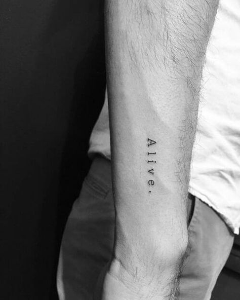 tattoo-font-ideas-36 Sacrifice Tattoo Fonts, Cool Little Tattoos, Alive Tattoo, Font Tato, Tattoo Font For Men, Lower Arm Tattoos, Tatuagem Masculina Pequena, Christian Tattoo, Timeless Tattoo