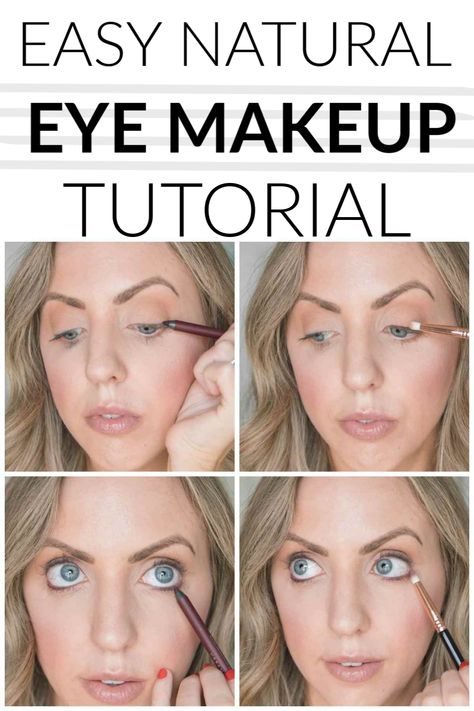 Simple Natural Eye Makeup For Beginners, Eye Shadow Without Eyeliner, Casual Eye Makeup Natural Looks, Natural Eye Make Up Tutorial, Eye Makeup Without Eyeliner Natural, Simple Eye Shadowing Tutorial, Simple Daily Eye Makeup, Easy Daytime Eye Makeup, Easy Subtle Eye Makeup