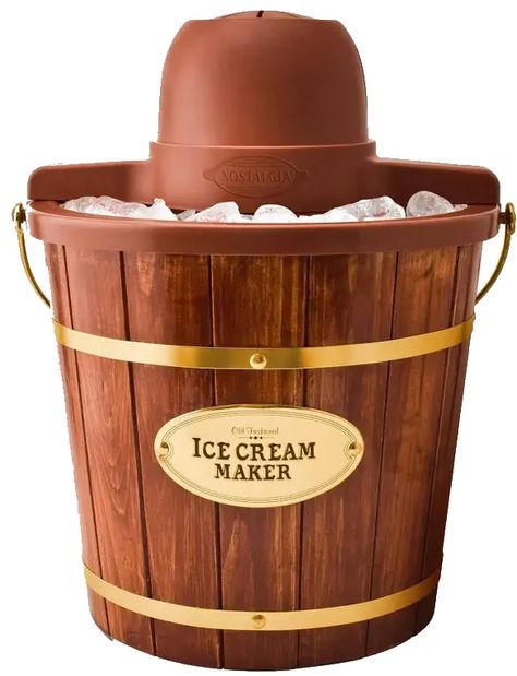 Nostalgia ice cream maker recipes Best Ice Cream Maker, Soft Serve Ice Cream Machine, Wood Bucket, Electric Ice Cream Maker, Custard Ice Cream, Old Fashioned Ice Cream, Wooden Bucket, Ice Cream Mix, Ice Cream Maker Recipes