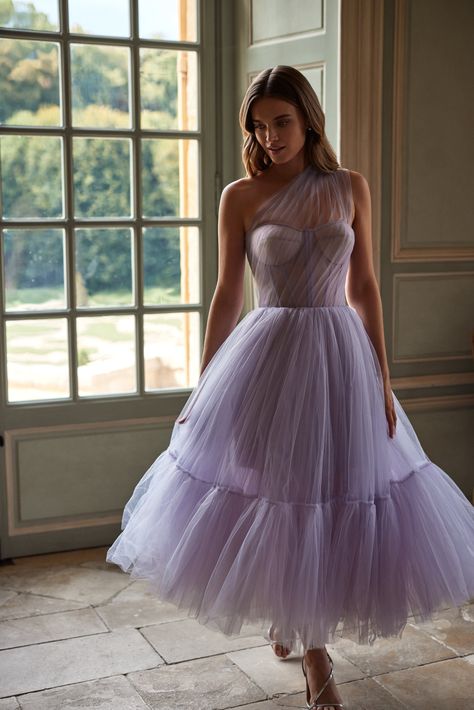 Wishlist – Milla Wedding Guest Tulle Dress, Wedding Guest Dress With Cover Up, Lavender Evening Dress, One Shoulder Tulle Dress, Lilac Bridesmaid Dresses Lavender, Corsets Dress, Tulle Dress Bridesmaid, Corset Tulle Dress, Midi Dress Tulle