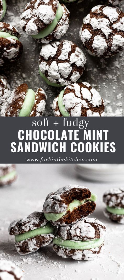 Mint Baked Goods, Mint Frosting, Mint Desserts, Chocolate Mint Cookies, Cookie Sandwiches, Mint Recipes, Favorite Cookie Recipe, Lost 100 Pounds, Mint Cookies