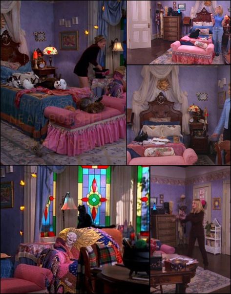 90’s Interior Magic: Sabrina the Teenage Witch – Michael Murphy Home Furnishing Witch Bedroom, 2000s Bedroom, Witch Bedrooms, Movie Bedroom, 2000s Room, 90s Room, 90s Interior, 90s Bedroom, Goth Bedroom