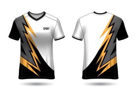 Sports jersey design template for team u... | Premium Vector #Freepik #vector #templates #fashion #sports #football Jersey Design Esports, Jersey Esport Gaming Design Polos, Sports Hoodies Design, Sports T Shirts Design, Gaming Jersey Design, Sports T Shirt Design, Team Jersey Design, Sports Shirt Design, Sport Jersey Design