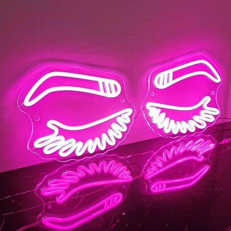 Eyebrow Eyelashes Neon Sign, LASH Brow Art Wall Decor LED Sign Light, Aesthetic Room Decor Beauty Salon Decor Light, for Bedroom Beauty Studio Bar Pub Barber Business Shops Office-20x8.2 Inch Medallion Wall Art, Led Wall Decor, Painted Wooden Signs, Photo Wall Decor, Room Wall Decoration, Lash Room, Light Room, Wall Decor Lights, Beauty Salon Decor