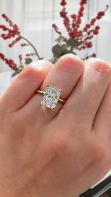 Squar Rings, Emerald Elongated Engagement Ring, Wedding Ring Gold Band Rectangle Diamond, Square Shaped Diamond Rings, Good Radiant Engagement Ring, Princess Cut Rectangle Engagement Ring, Radiant Cut Baguette Engagement Ring, Square Ring Gold Band, Wedding Ring Rectangle Diamond