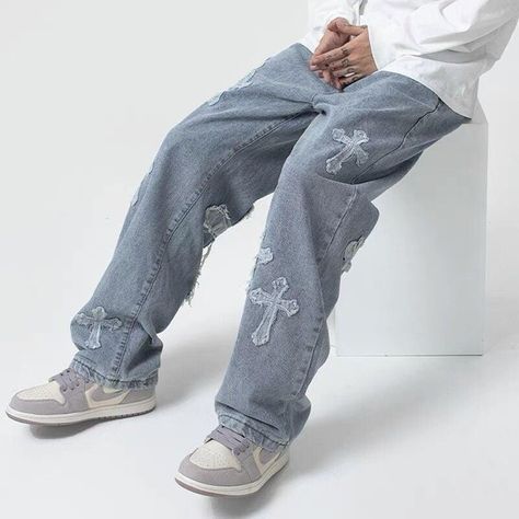 Cross patch hip-hop jeans, men's trendy brand Pi Shuai, explosive street straight tube loose wide leg long pants https://seamlesscollection2.myshopify.com/products/cross-patch-hip-hop-jeans-mens-trendy-brand-pi-shuai-explosive-street-straight-tube-loose-wide-leg-long-pants Seamless collection #Bestseller Low Rise Baggy Jeans, Cross Jeans, Street Jeans, Women Cargo Pants, Streetwear Jeans, Jeans Long, Y2k Men, All Jeans, Denim Pants Women