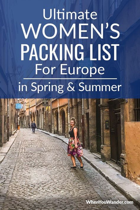 Packing List for Long Term Travel in Europe – Women’s Edition | When You Wander Packing List For A Month, Womens Packing List, Europe Travel Packing, Travel In Europe, Europe Packing List, Summer Packing, Packing For Europe, Long Term Travel, Packing List For Vacation