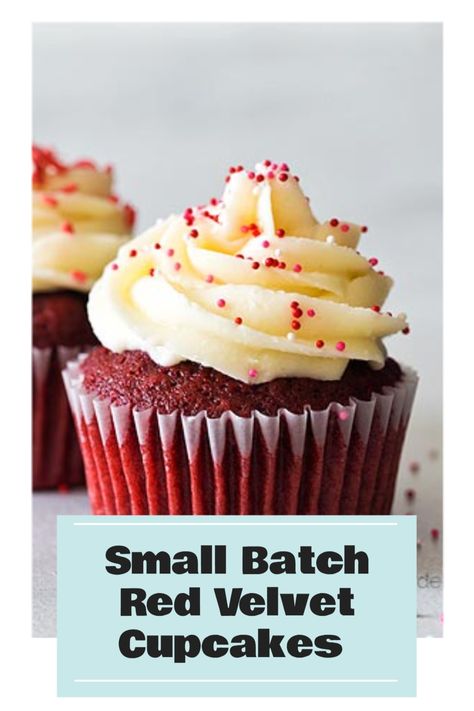 Red Velvet Cupcakes Small Batch, Red Velvet Cupcakes From Scratch, Small Batch Red Velvet Cupcakes, Small Batch Cupcakes From Scratch, Red Velvet Cupcakes From Box Cake Mixes, Small Red Velvet Cake Recipe, Homemade Cupcakes From Scratch, 6 Cupcake Recipe, Cupcakes For Two