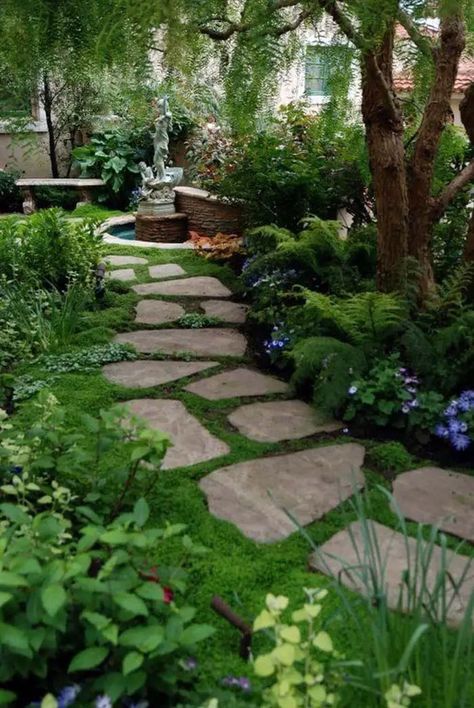 Flagstone Pavers For A Whimsy Gardenscape Landscape Stone, Garden Stepping Stones, Garden Walkway, Garden Wallpaper, Cottage Gardens, Stone Path, Landscape Designs, Have Inspiration, Garden Pathway