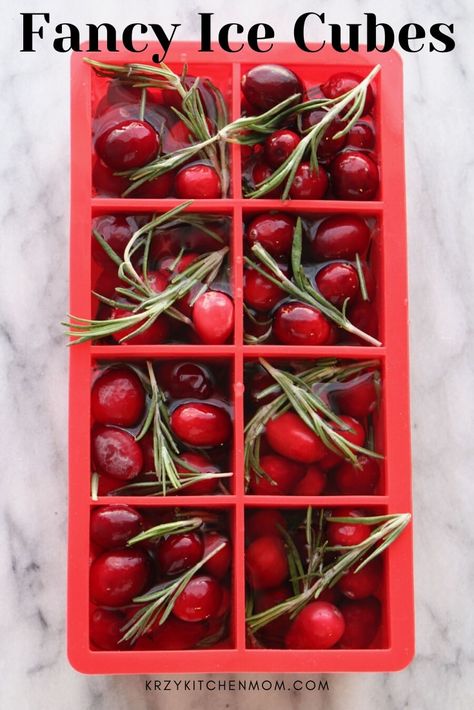 Infuse flavor into your dinks by making Fancy Ice Cubes with fresh herbs and fruits. And learn my trick for making clear ice.  via @krazykitchenmom Ice Cube Recipe, Fancy Ice Cubes, Fruit Ice Cubes, Flavored Ice Cubes, Juice Ice Cubes, Fancy Ice, Flavor Ice, Fruit Ice, Clear Ice