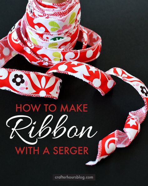 Overlocker Projects, Serger Sewing Projects, Serger Tutorial, Serger Projects, Serger Tips, Serger Sewing, Scrap Fabric Projects, How To Make Ribbon, Silk Ribbon Embroidery