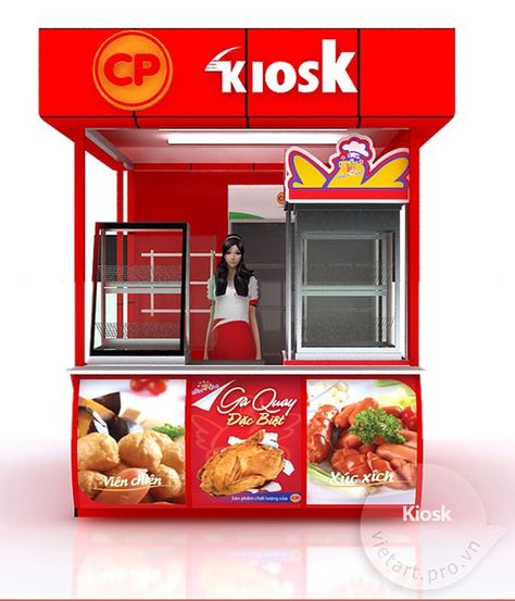 Both Stand Food, Food Kiosk Design Ideas, Food Stand Design, Reka Bentuk Bilik Tidur, Gerobak Dorong, Food Stall Design, Street Food Design, Rooftop Restaurant Design, Food Kiosk