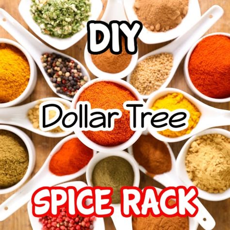 Diy Lazy Susan Spice Rack, Dollar Tree Spice Rack Ideas, Spice Rack Dollar Tree, Magnetic Spice Rack Diy, Lazy Susan Spice Organization, Spice Rack Ideas Diy, Diy Spice Rack Ideas, Spice Organization Diy, Spice Rack Uses