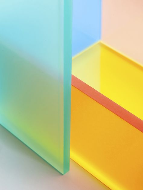 Raw Color's latest project, a series of acrylic boxes whose multicolored planes intersect and blend into one other, is one of their best to date. Fluent Design, Acrylic Containers, Raw Color, Sight Unseen, Colour Pop, Material Textures, Materials And Textures, Acrylic Sheets, Color Background