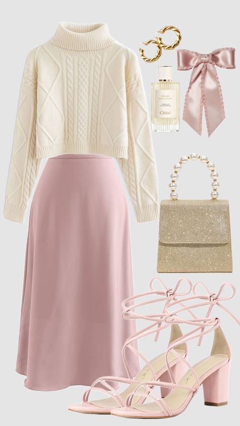 Feminine Teacher Outfits, Pink Teacher Outfit, Cozy Skirt, Teacher Outfits High School, Clothes Board, Fest Outfits, Modesty Outfits, Cute Modest Outfits, Elegant Outfits