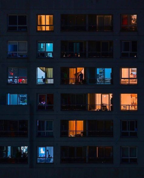 Somewhere Magazine on Instagram: “@anajugob Via @ukio.global” Building Windows, Art Unit, Night Window, Cinematic Photography, Through The Window, City Buildings, Night City, Night Aesthetic, City Aesthetic