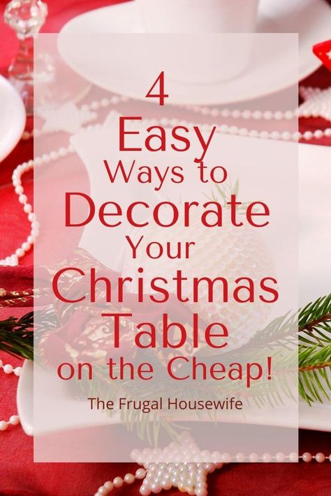 Christmas Decor Ideas For Party Tables, Easy Christmas Table Decorations Simple Place Settings, Decorate Christmas Table Ideas, Christmas Table Decorations Tablecloth, Christmas Dinner Party Table Decor Diy, Christmas Decor For Dinner Table, Christmas Table Decorations For Large Party, Christmas Luncheon Ideas Ladies Decor, Beautiful Christmas Tablescapes