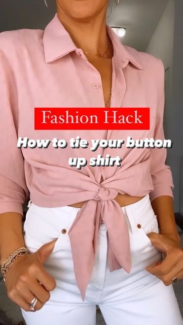 Doranellys Patton / Daily Style on Instagram: "Shirt hack! Easiest way to tie your button up shirt!🌸 Outfit details in my stories and link in bio!🛍 @shop.ltk Tag a friend that will love this reels! I really appreciate when you like, save and share this reels with friends ❤️ 🚫Do not repost my video content without my consent ® —————————— 🇪🇸 ¡Truco de camisa! ¡La forma más fácil de atar tu camisa de botones!🌸 ¡Detalles del atuendo en mis historias y enlace en bio! 🛍 ¡Etiqueta a una amiga a Ways To Button Up A Shirt, Buttoned Shirt Hacks, Cute Ways To Tie Button Up Shirts, How To Tie A Long Button Up Shirt, Tying Button Up Shirt Hack, Button Down Tie Front Shirt Outfit, Crop A Button Up Shirt Hack, Button Down Shirt Tie Hack, Ways To Tie Button Up Shirt