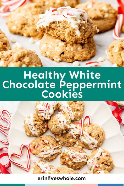 Healthy White Chocolate, White Chocolate Peppermint Cookies, Healthy Gingerbread Cookies, White Chocolate Peppermint, Chocolate Peppermint Cookies, Gluten Free Gingerbread, Cocoa Cookies, Peppermint Cookies, Delicious Cookies