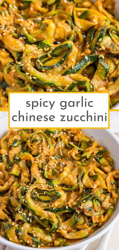 Spicy Zucchini Noodles, Asian Zucchini Noodles, Asian Zoodles Zucchini, Veggie Garlic Noodles, Keto Zucchini Noodles, Meals With Zucchini Noodles, Easy Zoodle Recipe, Quick Vegetable Recipes, Zucchini Noodle Soup