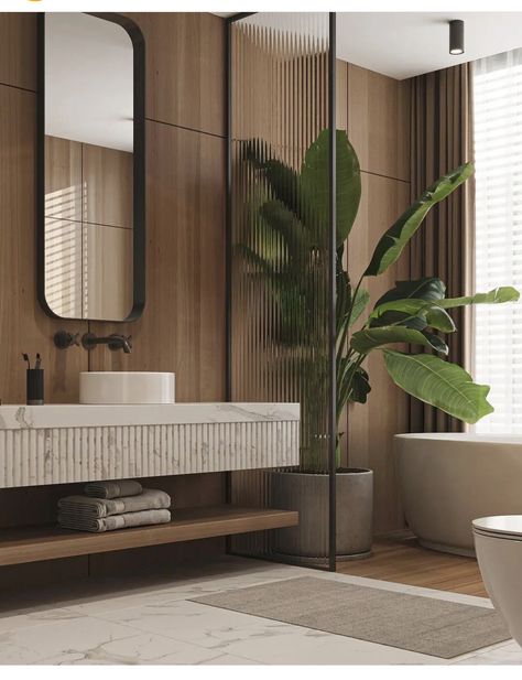 Japandi Bathroom Design, Japandi Bathroom, Suite Master, Casa Country, Washroom Design, Bathroom Design Inspiration, Bathroom Design Decor, Toilet Design, Bathroom Inspiration Decor