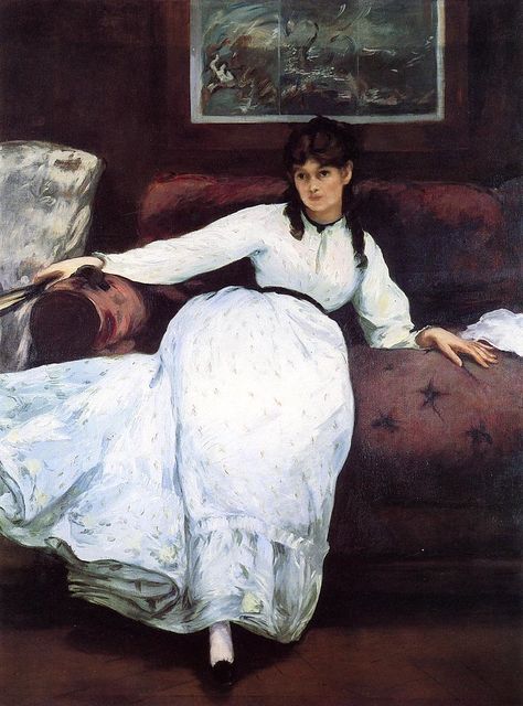 Edouard Manet: 1870 Repose, Portrait of Berthe Morisot - | Flickr Edouard Manet Paintings, Manet Art, Painting Landscapes, Berthe Morisot, Artwork Modern, Francisco Goya, Edouard Manet, Paul Gauguin, Post Impressionism