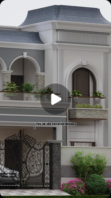 The Home Design Studio ( Ar Gurpreet Gill ) on Instagram: "NEW CONCEPT DESIGN  This Kind Of Elevation Design Gives You Royal Feeling of Luxury And Expensive Villa In Small Ploted Size Houses. Hope Every Body Likes my this Concept The Home Design Studio  40' feet Wide Corner Elevation Design  Try to Make Something Unique and better from My Previous Works . #elevation #site #sitework # exterior #interior #house #design #latestelevation #project #work #random #classichouse #im_preet_gill_ #viral #viralpost #reelsinstagram #reels #viralvideos #reelsvideo #viralreels #trendingreels #latesthousedesigns #villa #furniturearchitecture" Classic House Exterior Architecture, Exterior Elevation Design Modern, Classic Home Design Exterior, Classical House Elevation, New Classic Villa Exterior Design, Corner Elevation Design, Corner House Elevation Design, Corner House Elevation, Corner Elevation