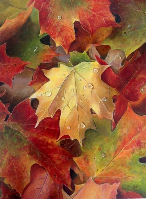 Fall Leaves Watercolor Paintings, Fall Leaves Painting, Watercolor Negative Painting, Autumn Leaves Art, Diy Watercolor Painting, Watercolor Projects, Fall Watercolor, Autumn Scenes, 수채화 그림