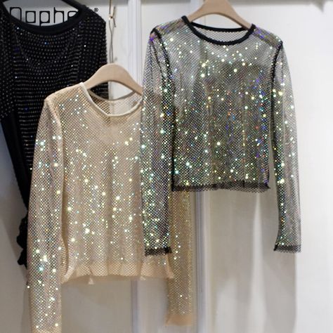 Shiny Blouse, Dance Tops, Club Tops, Spring Sweater, Bottoming Shirt, Basic Shirts, Womens Long Sleeve Shirts, Top Trends, Fashion Tees