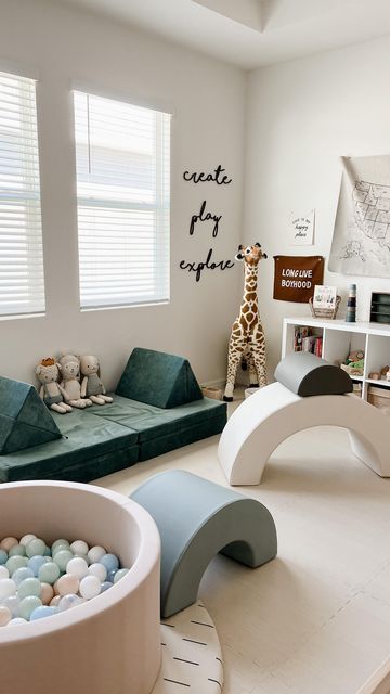 Baby Play Areas, Small Playroom, Toddler Boy Room Decor, Living Room Playroom, Kids Basement, Baby Playroom, Basement Playroom, Bar Basement, Boys Playroom