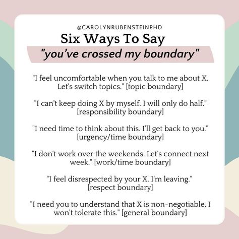 Setting a boundary is just the beginning; enforcing it is where the real power lies. So, what do you do when someone crosses that line?⁣ ⁣ Clear communication of boundaries is key to preventing misunderstandings, fostering trust, and promoting respect for your personal needs and limits.⁣ When you express your boundaries effectively, it helps others understand what's acceptable behavior towards you, thereby reducing future boundary violations.⁣ ⁣ Remember, sometimes crossing a boundary might ... Boundary Setting With Parents, Boundary Worksheets For Adults, Boundary Phrases, Boundary Violations, Divergent Boundary, Boundaries Worksheet, Crossing Boundaries, Journal Questions, Therapy Office