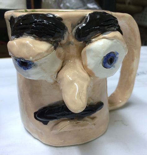 Funny Face Mugs Clay Project Create Art with ME Mugs Clay, Glazed Mugs, Clay Lesson, Folk Pottery, Ceramic Projects, Face Jugs, Kids Clay, Ceramic Art Sculpture, Kids Pottery