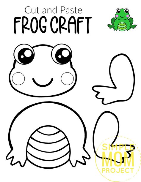 Frog Cutout Template, Build A Frog Printable, Frog Patterns Printable, Simple Frog Craft, Build A Turtle Printable, Rainforest Frog Craft, Frog Feet Template, Frog Prince Craft, Build A Printable