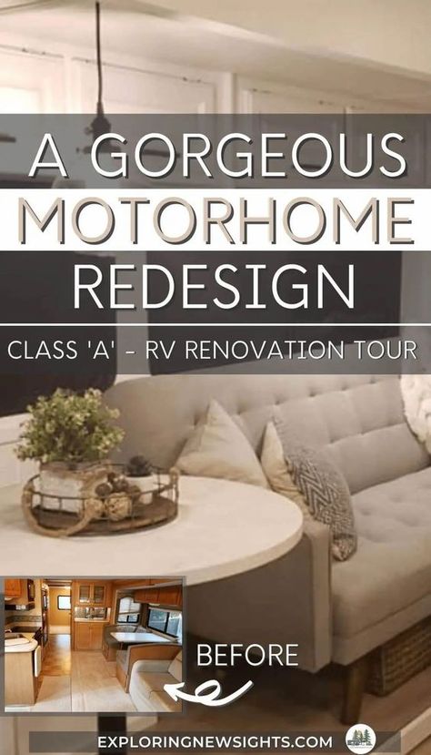 Class A Motor Home Remodel, Class A Renovation Ideas, Motorhome Remodel Ideas, Class C Rv Remodel Interiors Before And After, Class A Renovation, Rv Renovation Ideas Motorhome, Motorhome Makeover Diy Ideas, Class A Rv Interiors, Class A Rv Renovation Ideas