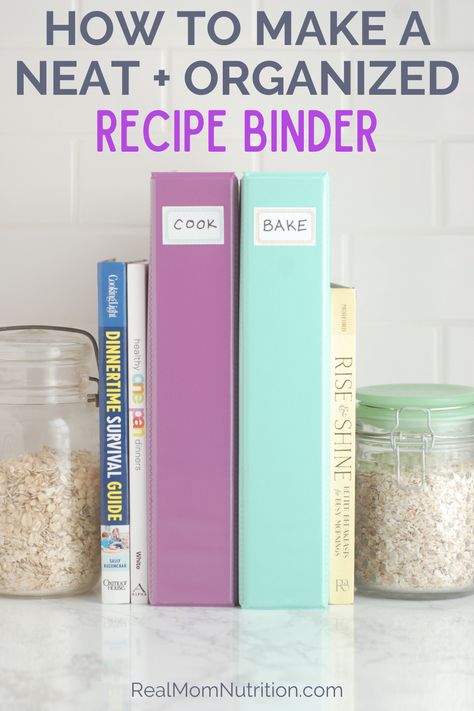 Organizing Recipes Binder, Recipe Book Organization Ideas, Printed Recipe Organization, How To Make A Recipe Binder, 3 Ring Binder Recipe Book Diy, Recipe Folder Diy, Recipe Binder Categories List, Diy Cookbook Binder, Best Way To Organize Recipes