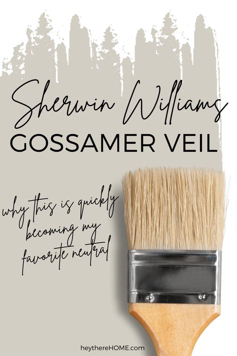 Ready to choose the perfect neutral paint color for your home? Let’s explore Sherwin Williams Gossamer Veil and see if this great neutral greige might be what you’re looking for. Neutral Trim Colors, Palisade Sherwin Williams, Sherwin Williams Carolina Gull, Prairie Sage Paint Color, Sherwin William Shitake, Gossamer Veil Vs Agreeable Gray, Viaduct Sherwin Williams, Sherwin Williams Gossamer Veil Paint, Gossamer Veil Sherwin Williams Living Room