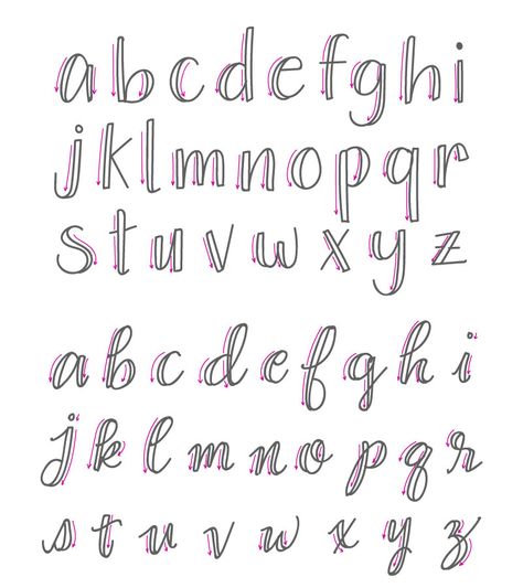 Easy Fonts By Hand Cursive, Hand Lettering Alphabet Cursive, How Write Calligraphy, Different Way To Write Letters, How To Do Fake Calligraphy, Calligraphy Alphabet Step By Step, How To Draw Fonts Step By Step, Simple Calligraphy Alphabet Handwritten, How To Fake Calligraphy