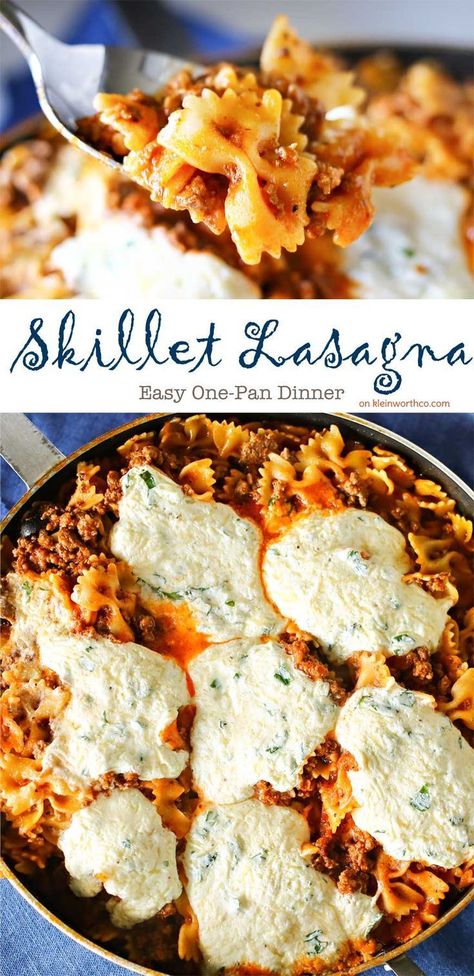 Skillet Lasagna Easy, Tortellini Pesto, Rv Meals, Easy Family Dinner Ideas, Lasagna Easy, Clean Lunch, Skillet Lasagna, Sweet Jasmine, Easy Family Dinner