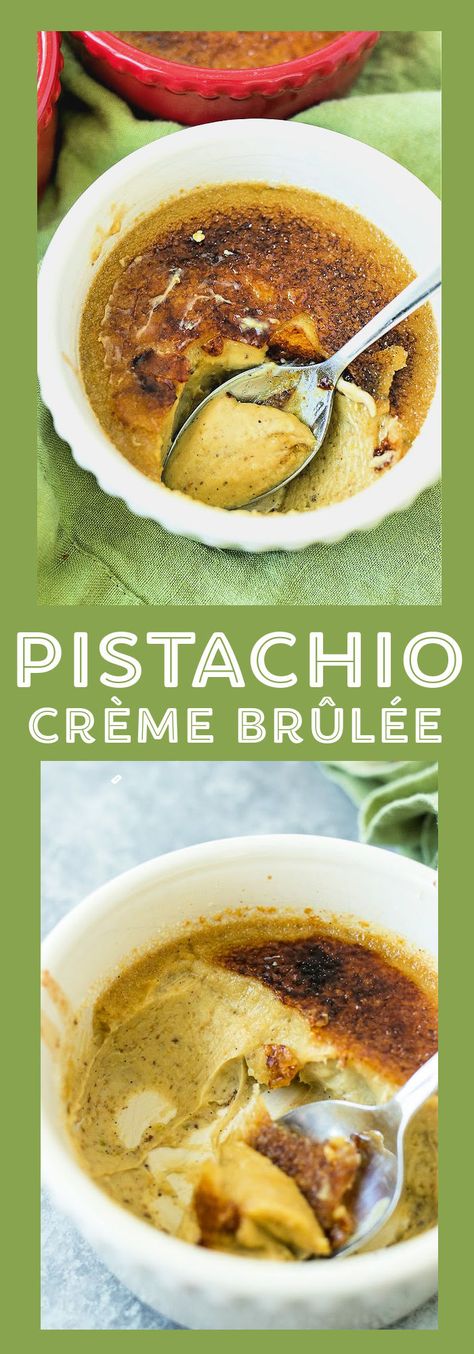 Pistachio Creme Brulee, Creme Brulee Custard, Pistachio Custard, Pistachio Delight, Dessert Souffle, Pistachio Creme, Dessert Creme, Creme Brulee Recipe, Brulee Recipe