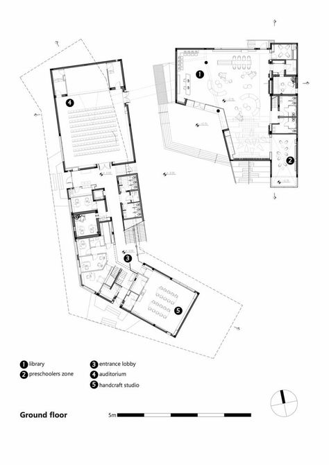 Gallery of Rehovot Community Center / Kimmel Eshkolot Architects - 24 Community Center Plan Architecture, Community Centre Floor Plan, L Shaped Architecture, Community Centre Plan, Community Center Plan, Gallery Floor Plan, Gym Floor Plan, Community Center Design, Gallery Plan