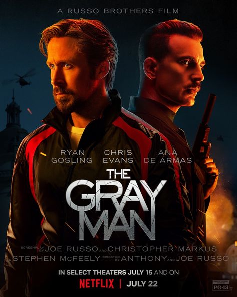 Gray Man Movie, Court Gentry, Lloyd Hansen, The Gray Man, Amazon Prime Movies, Joe Russo, Grey Man, Best Action Movies, Gray Man