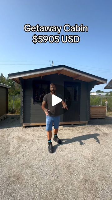 Bunkie Life on Instagram: "The Getaway Cabin is $5,905 USD or $7,495 CAD.  If you want to check out our other models visit Bunkielife.com  #logcabin #fyp #extraspace #guesthouse #sheshed #viral #tour" Shed Bunkhouse Ideas, Bunkie Life, Bunkie Ideas, One Room Cabin, Getaway Cabin, Micro Cabin, Mini Cabin, Forever Love Quotes, Old Cabins