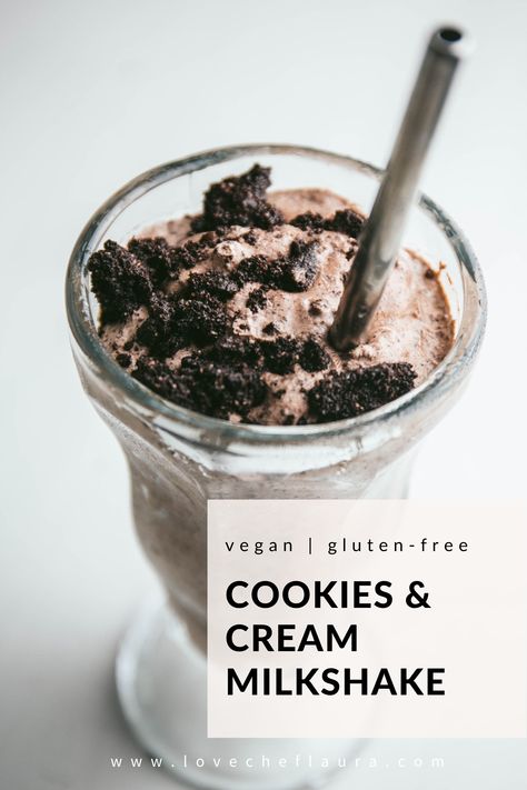 Vanilla Ice Cream Smoothie, Ice Cream Smoothie Recipes, Cake Batter Milkshake, Vegan Cookies And Cream, Dairy Free Milkshake, Oreo Milkshake Recipe, Cookies And Cream Milkshake, Homemade Milkshake, Milkshake Recipe Chocolate