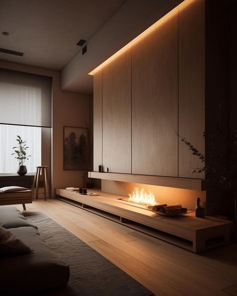 Zen Acosts 🪭 EP VI: FirePlace Variations #japan #takayama #zen #zenart #archidaily #archlovers #archlovers #deezen #sustainabledesign… | Instagram Japandi Fireplace Design, Television Wall Ideas, Japanese Fireplace, Japandi Fireplace, Japanese Style Living Room, Fireplace Modern Design, Coastal Room Decor, Fireplace Modern, Wooden Lamps Design